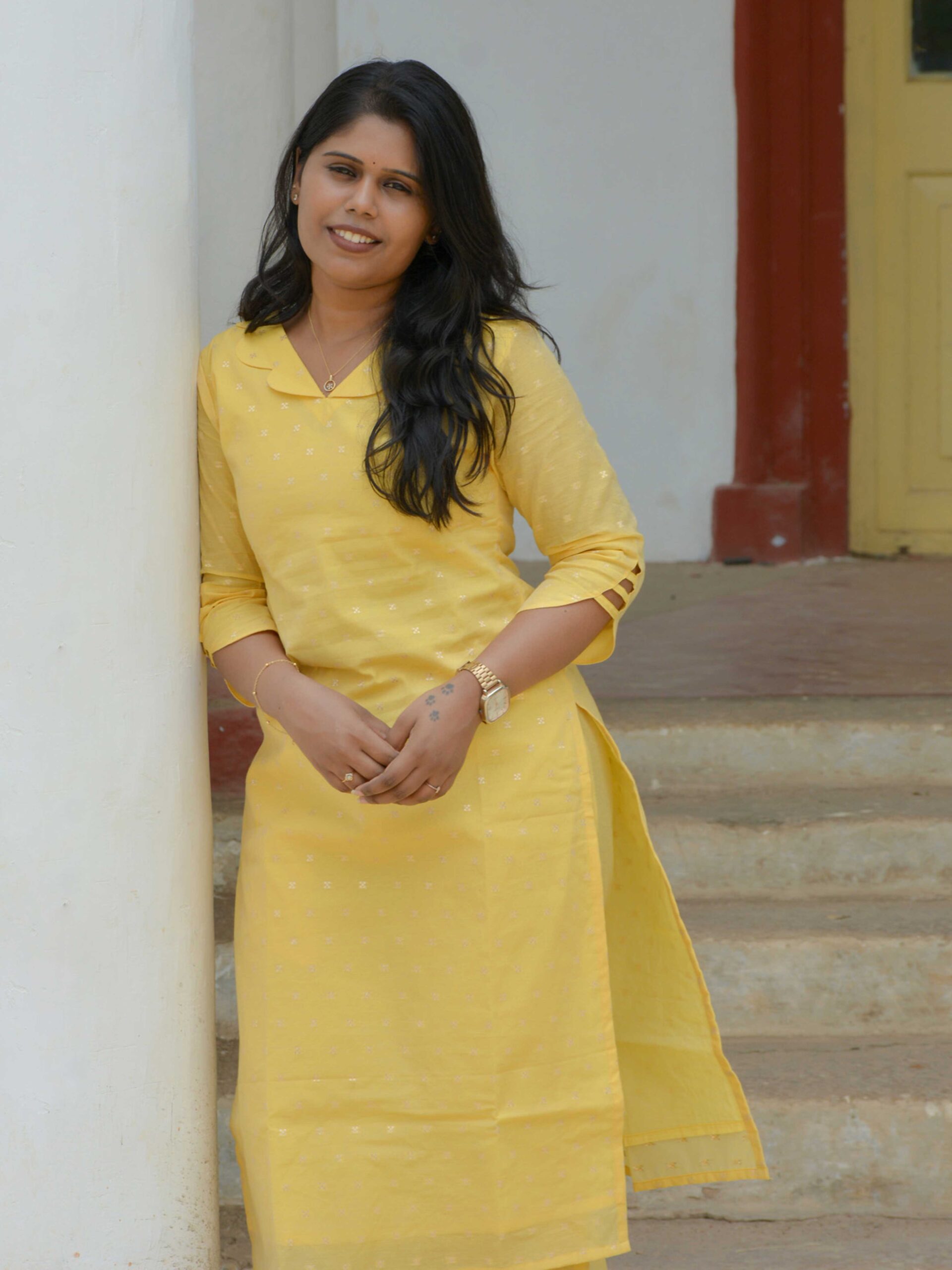 Yellow Premium Chanderi Kurti - Image 5