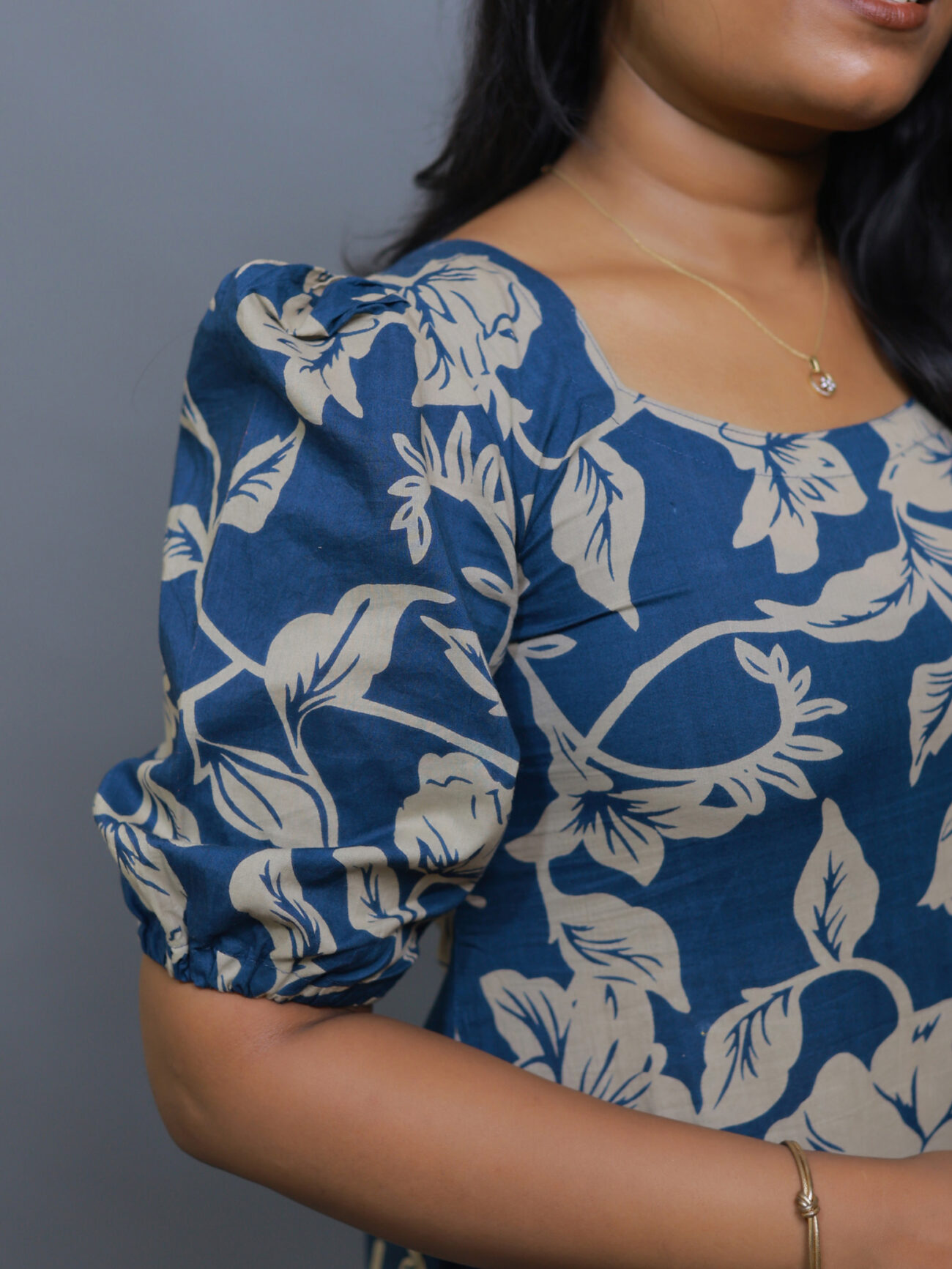 Navy floal A-line maxi - Image 5