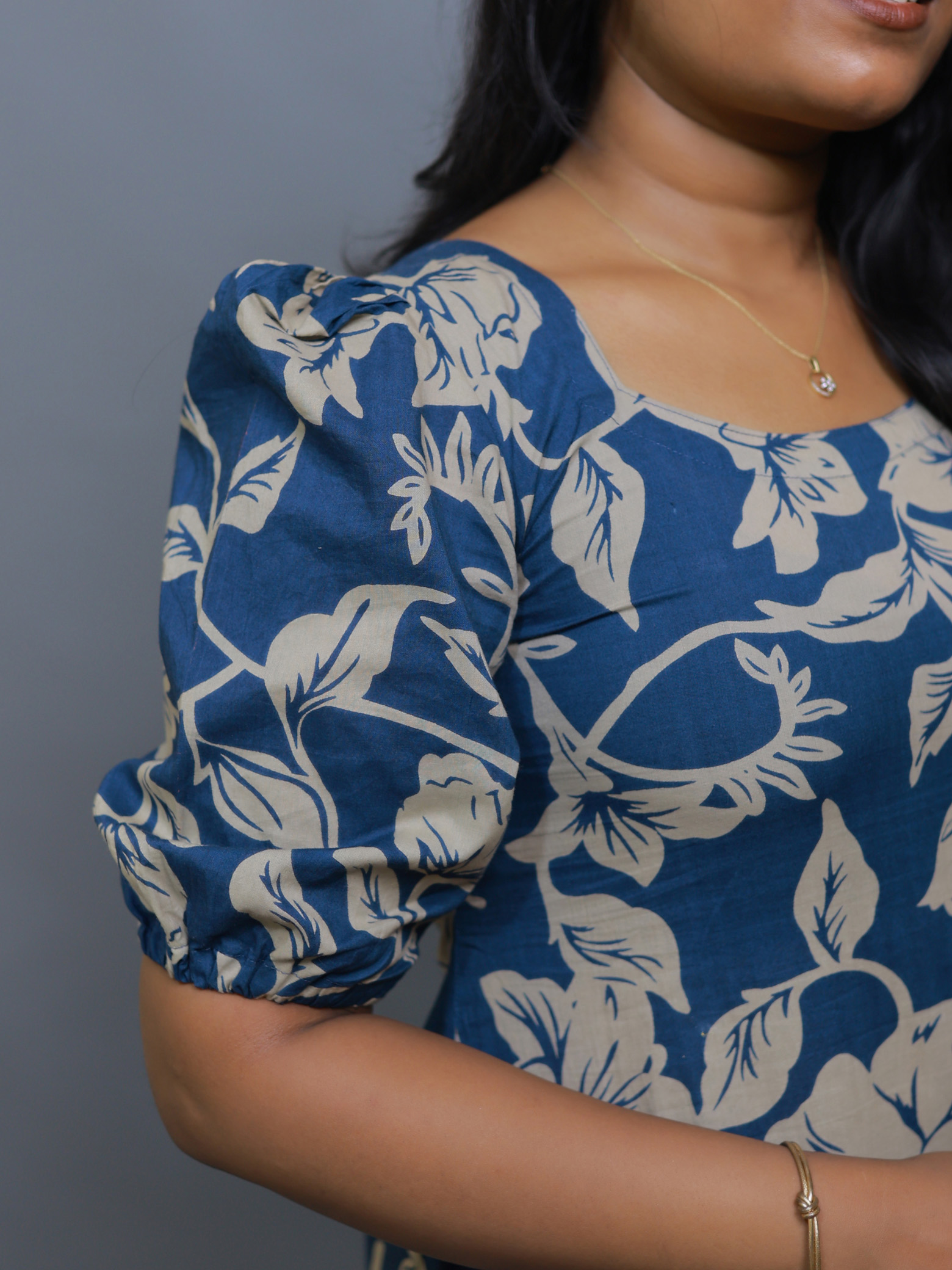 Navy floal A-line maxi - Image 5