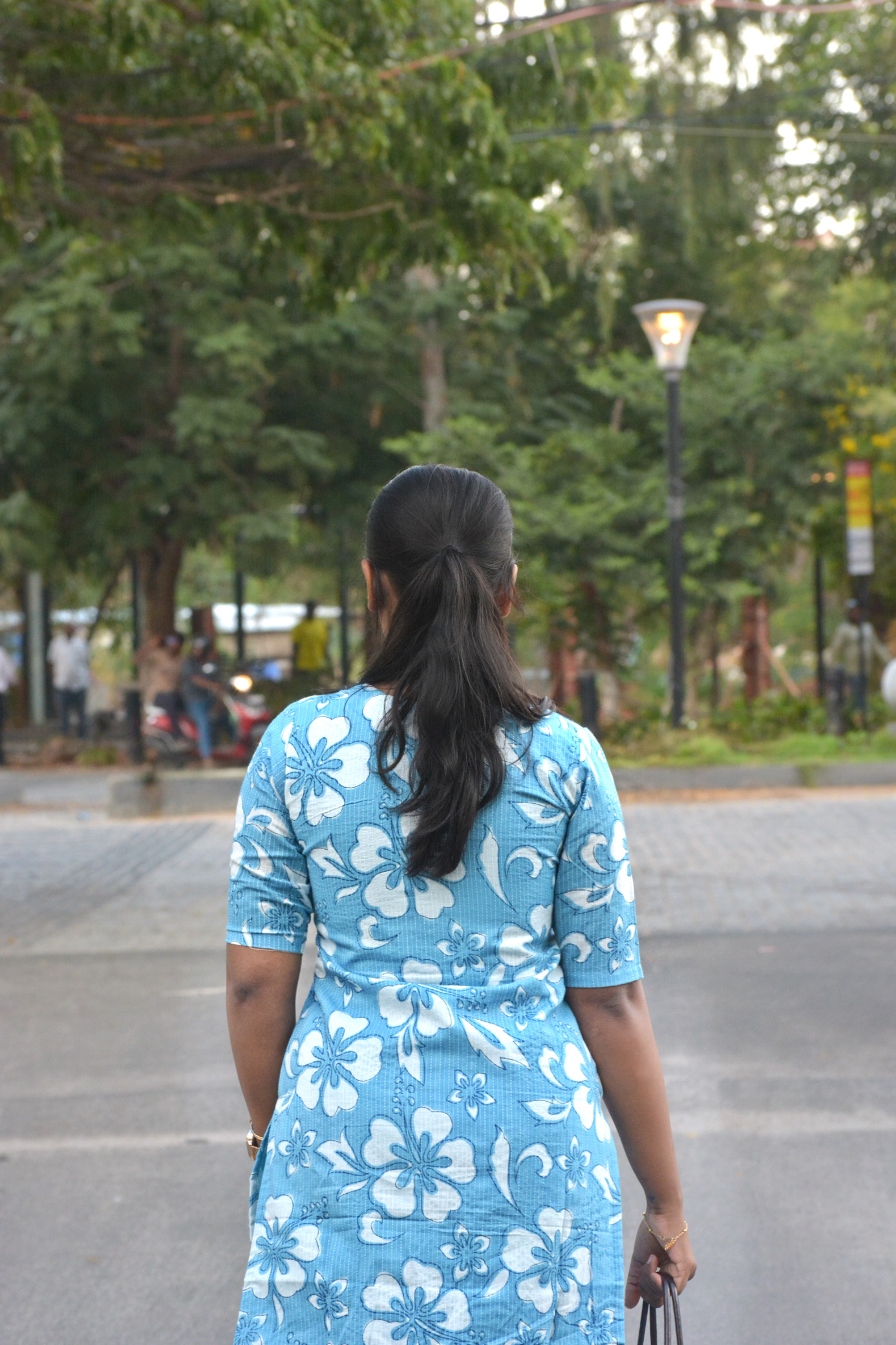 Sky Blue Floral Kantha Cotton Co-Ord Set - Image 3