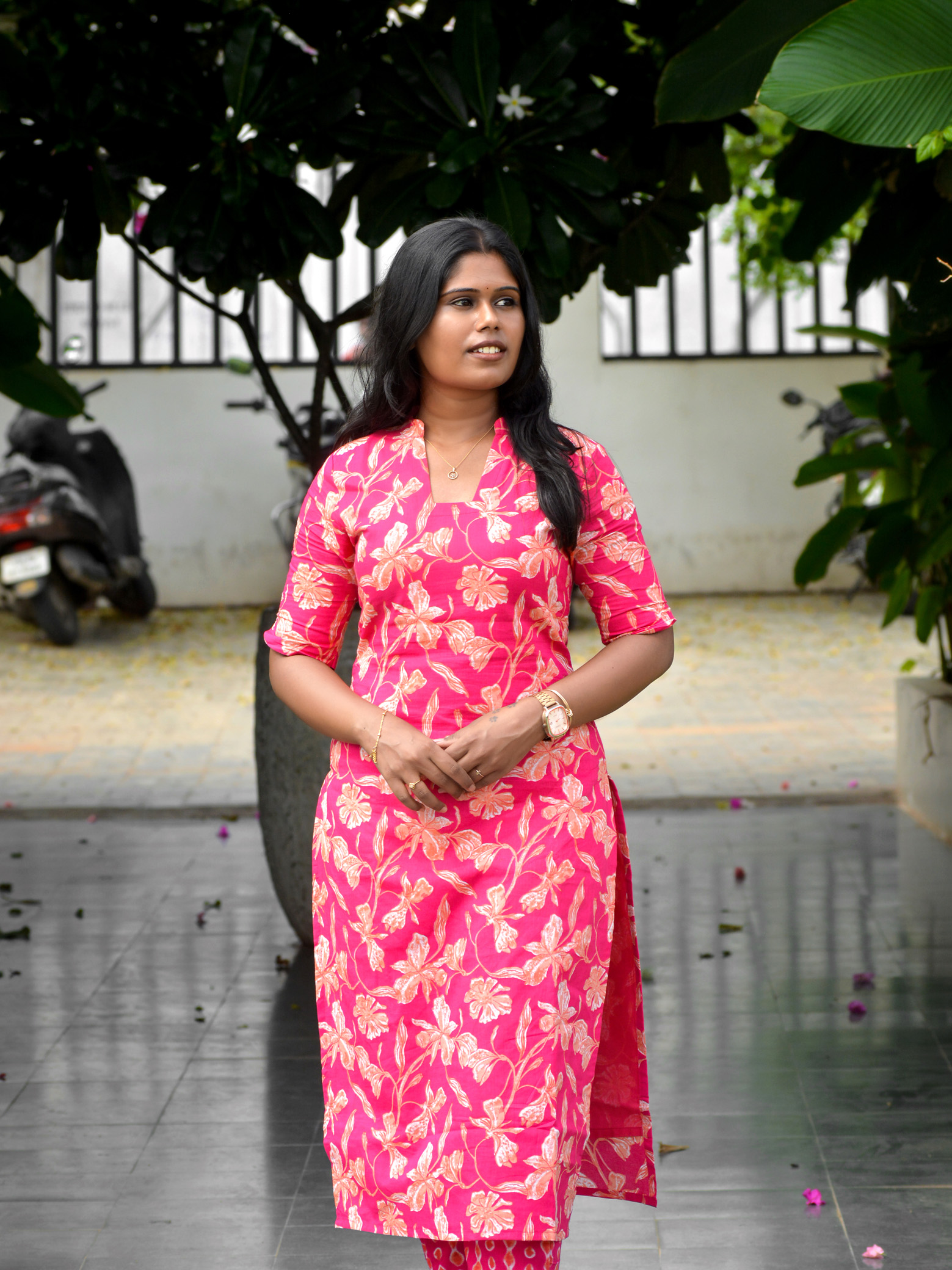 Pink Floral Cotton Co-Ord Set