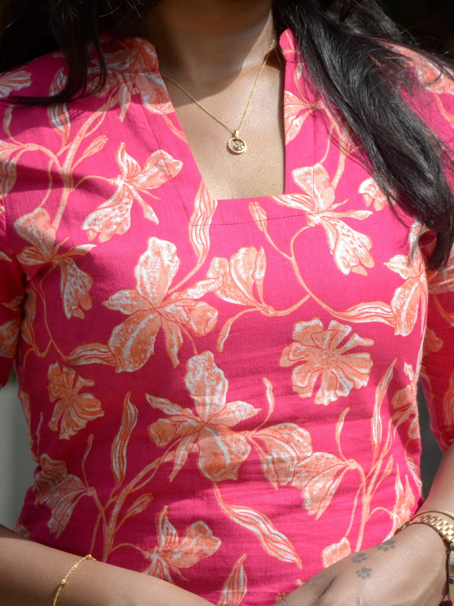 Pink Floral Cotton Co-Ord Set - Image 3