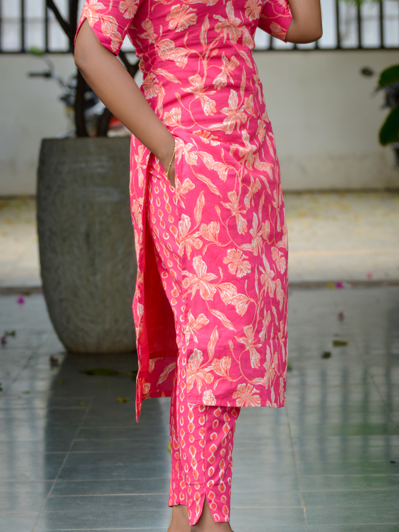 Pink Floral Cotton Co-Ord Set - Image 4