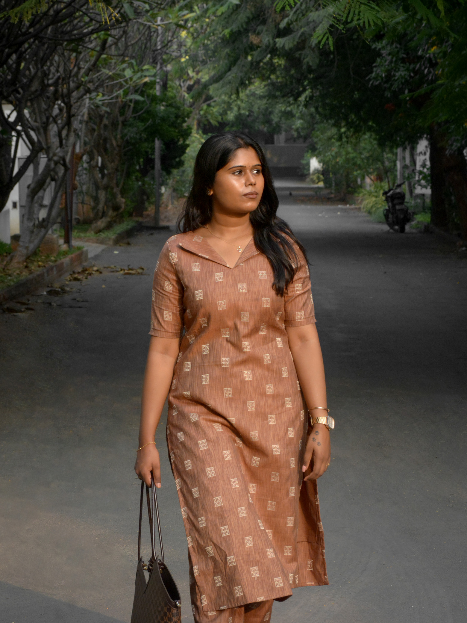 Brown Handloom Cotton Co-Ord Set - Image 2