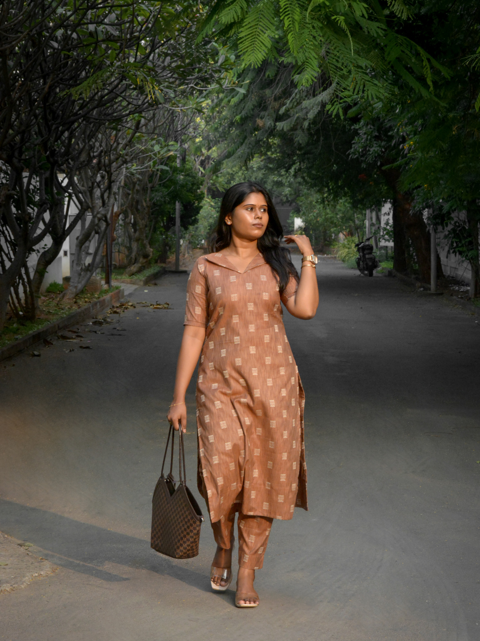 Brown Handloom Cotton Co-Ord Set - Image 5