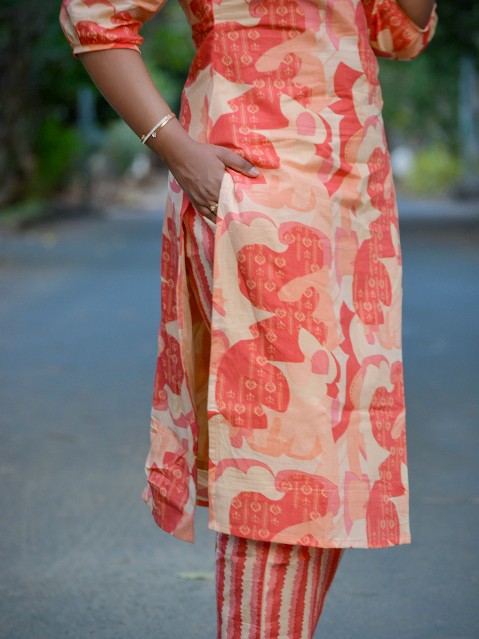Peach Stylish Pure Cotton Co-Ord Set - Image 2