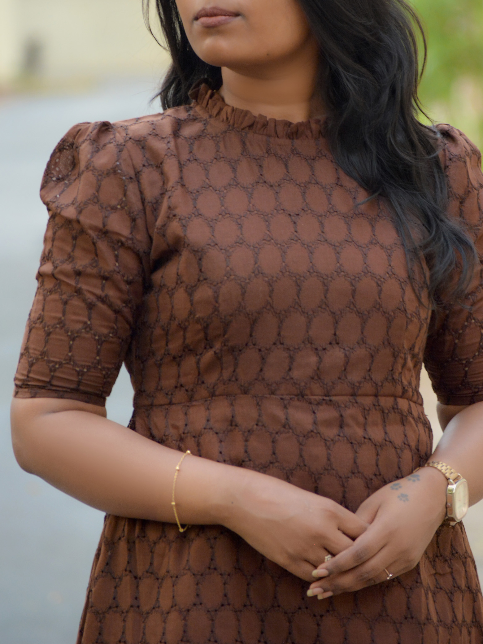 Brown Hakoba Fit & Flare Maxi Dress - Image 3