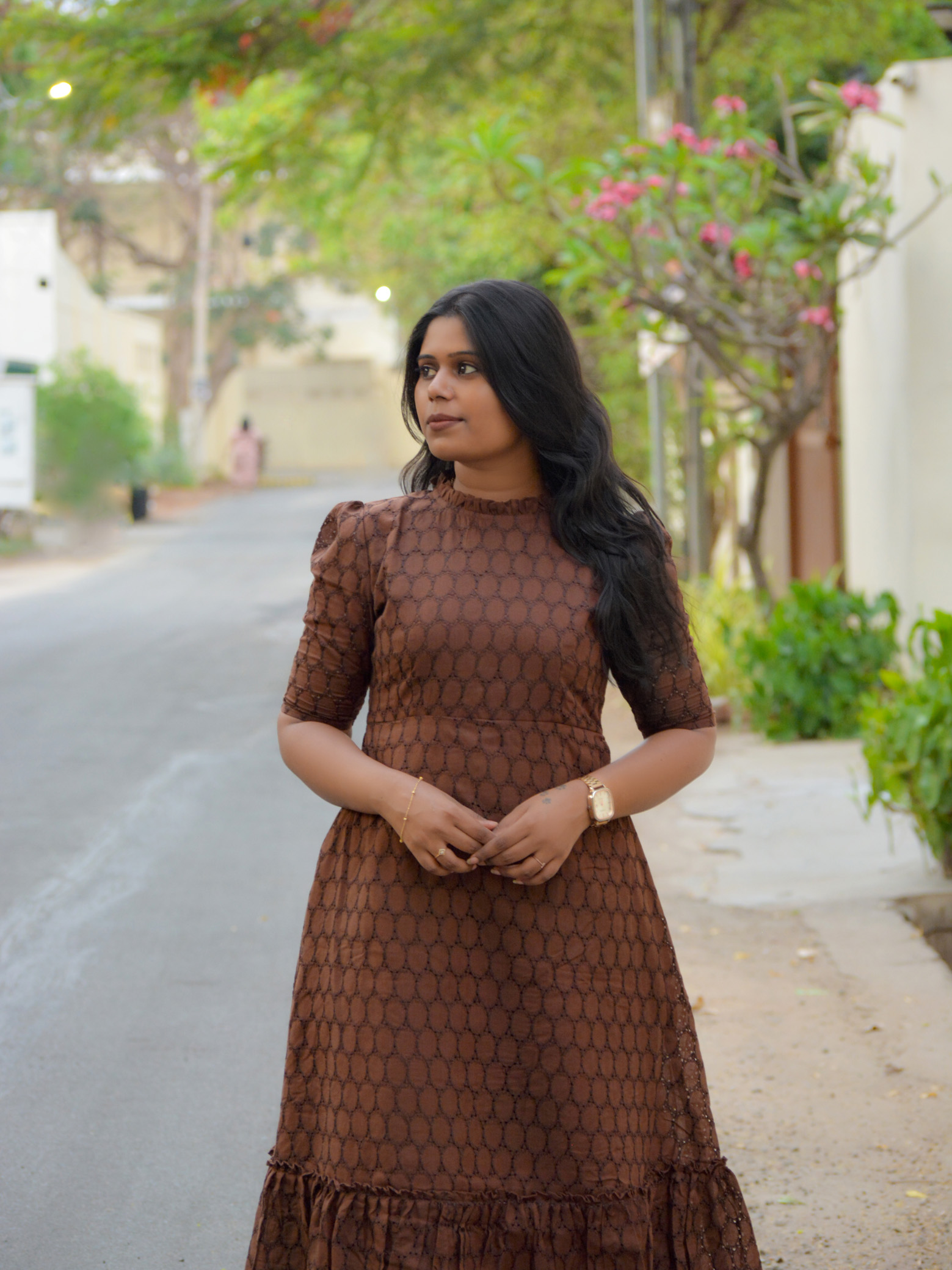 Brown Hakoba Fit & Flare Maxi Dress - Image 4