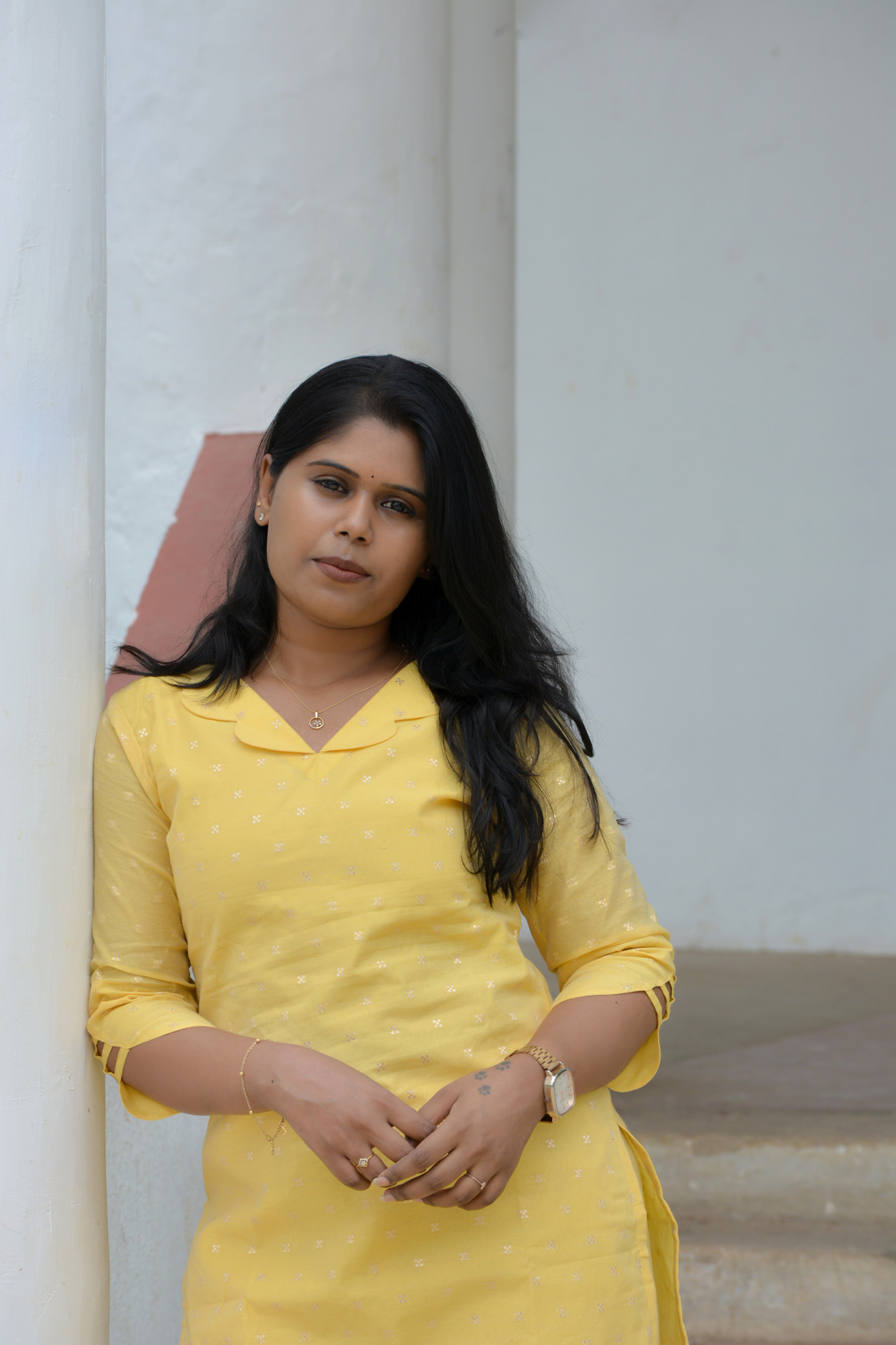 Yellow Premium Chanderi Kurti - Image 3