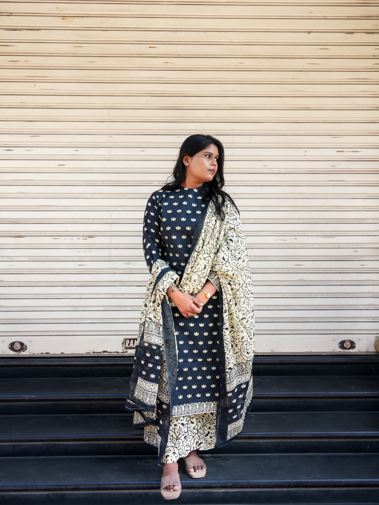 Hand Block Printed cotton Top bottom & dupatta - Image 3