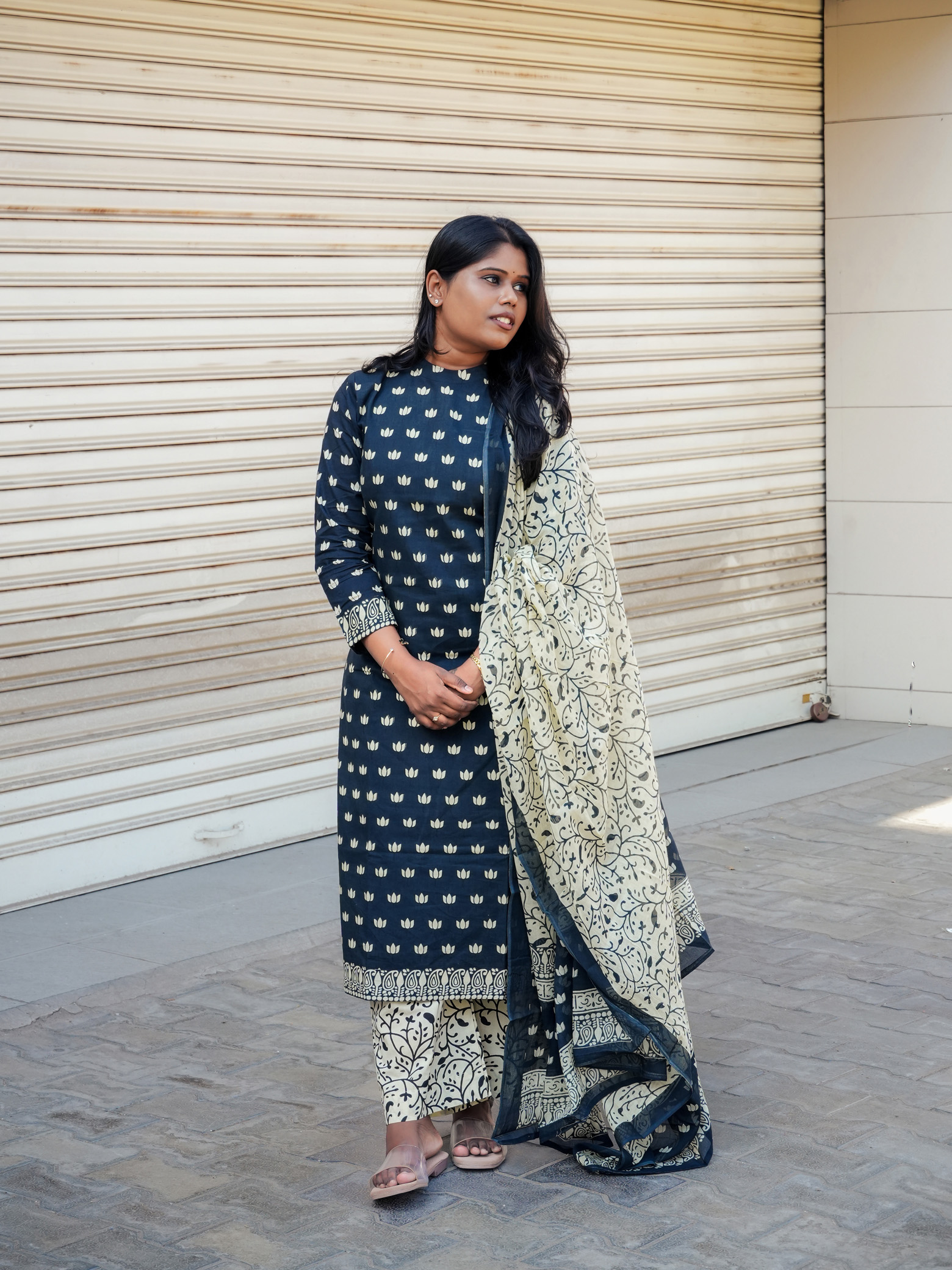 Hand Block Printed cotton Top bottom & dupatta - Image 6